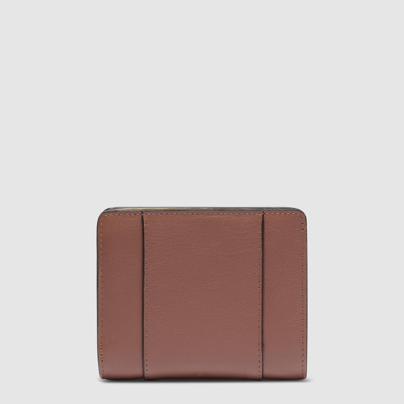 Portafoglio Piquadro Donna Portamonete Portadocumenti Pelle Marrone/Beige