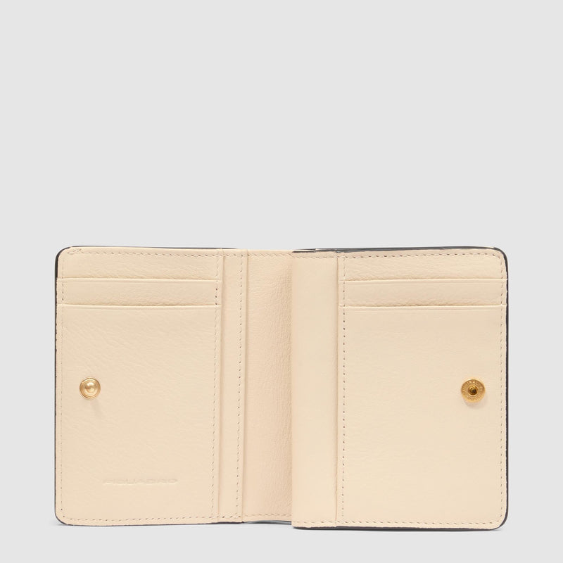 Portafoglio Piquadro Donna Portamonete Portadocumenti Pelle Marrone/Beige