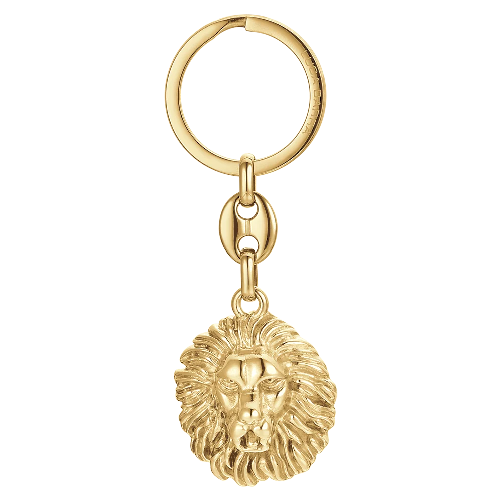 Portachiavi Luca Barra Pvd Oro Testa Leone