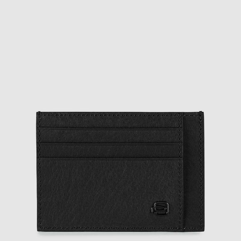Portacarte Di Credito Piquadro Bustina Porta Carte Tascabile Pelle Nera