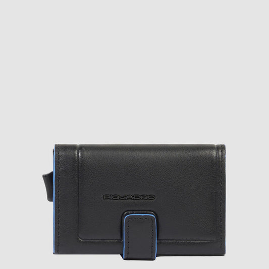 Portacarte Di Credito Piquadro Porta Carte Verticale Rigido Sistema Sliding System Banconote Pelle Nera