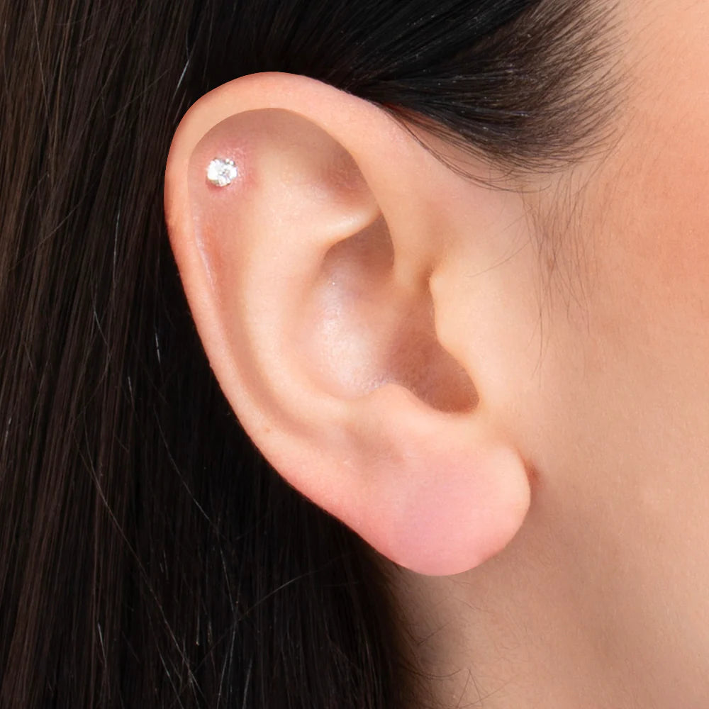 Piercing Luca Barra Acciaio Punto Luce Cristallo