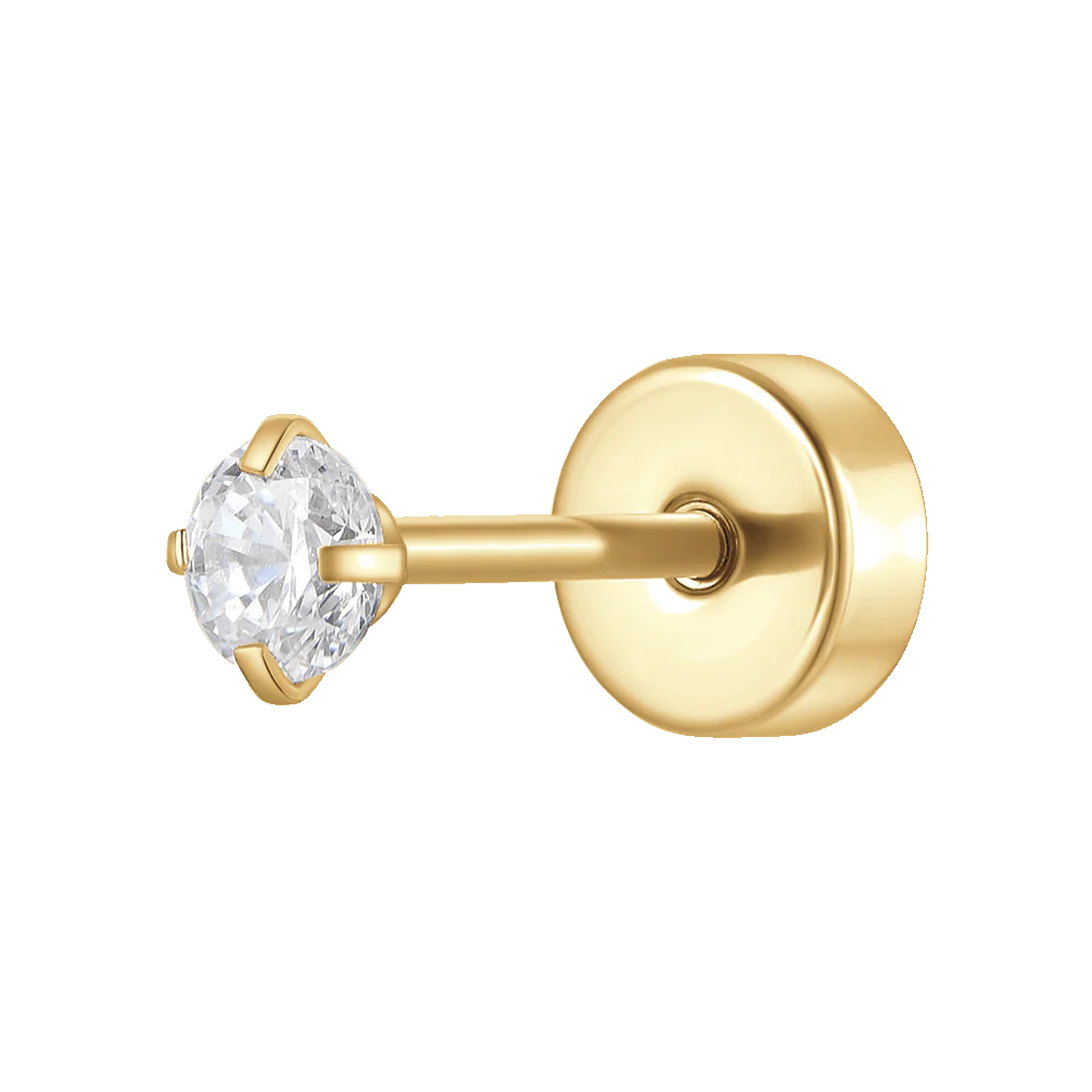 Piercing Luca Barra Pvd Oro Punto Luce Cristallo