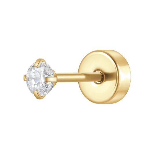 Piercing Luca Barra Pvd Oro Punto Luce Cristallo