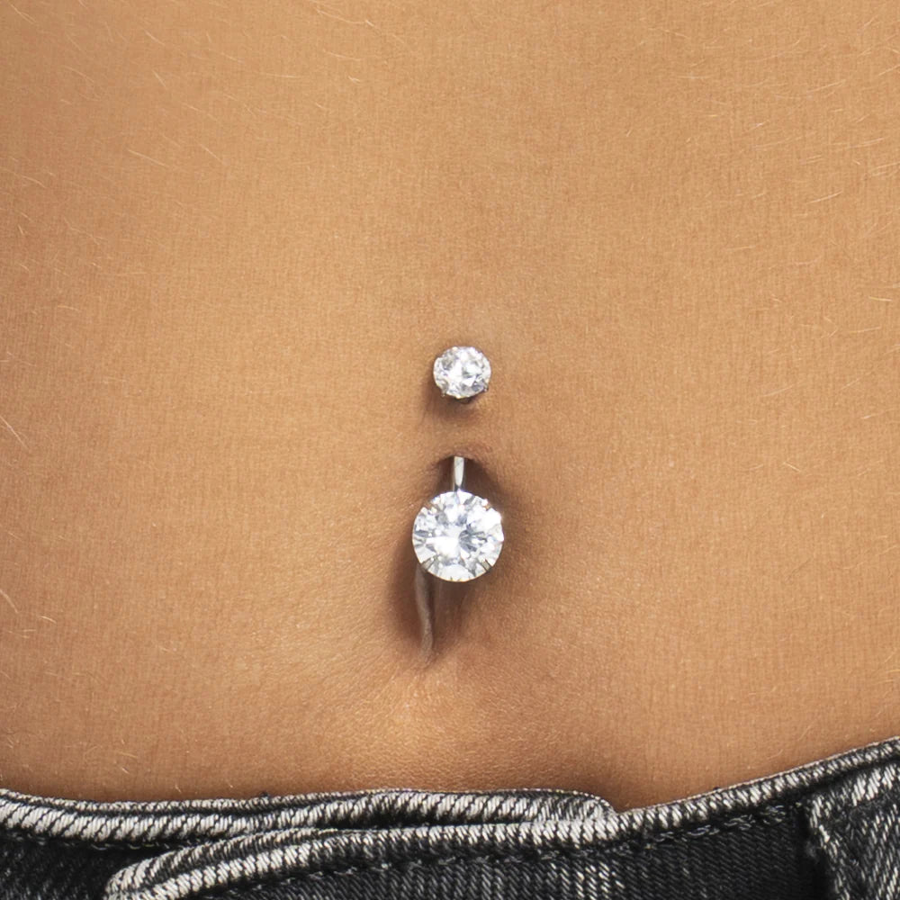 Piercing Luca Barra Acciaio Ad Arco Doppio Punto Luce