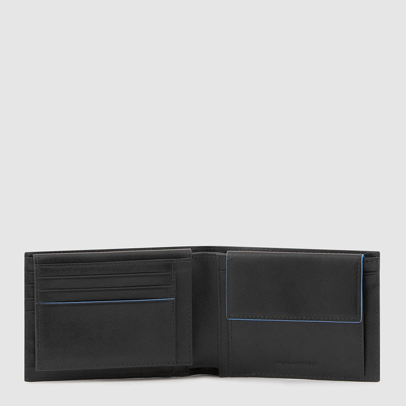 Portafogli Piquadro Portafoglio Uomo Portamonete Portacarte Di Credito In Pelle Nera