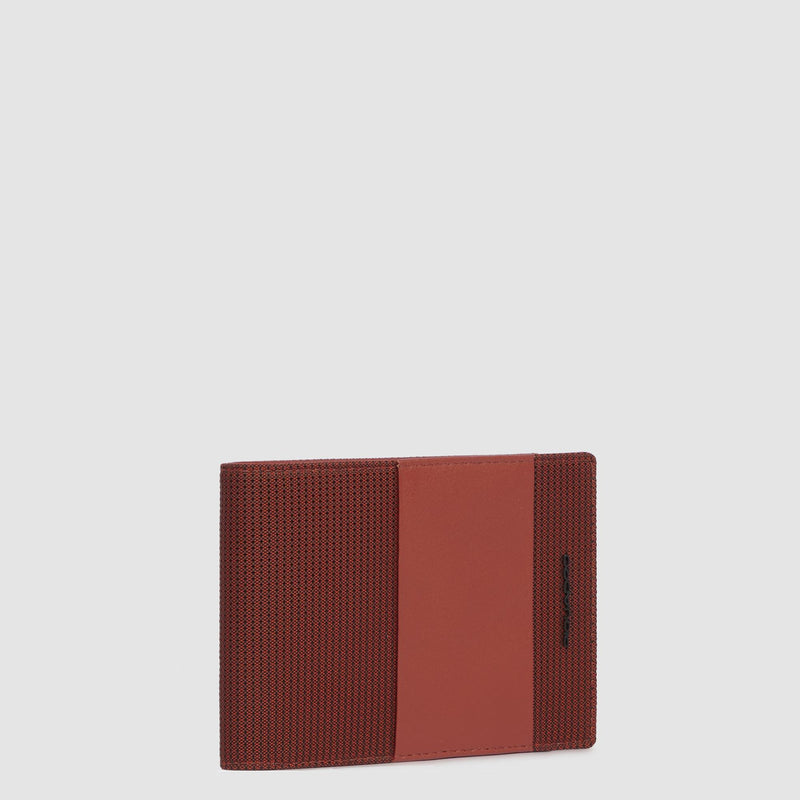 Portafogli Piquadro Portafoglio Uomo Portamonete Portadocumenti Tessuto Inserti Pelle Arancio