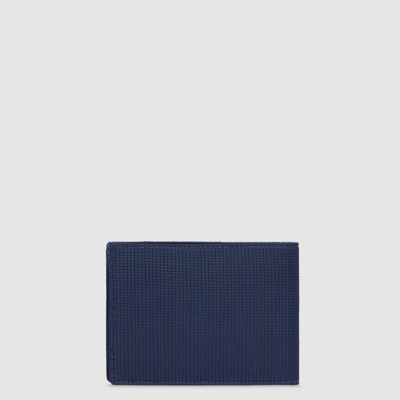 Portafogli Piquadro Portafoglio Uomo Portamonete Portadocumenti Tessuto Inserti Pelle Blu