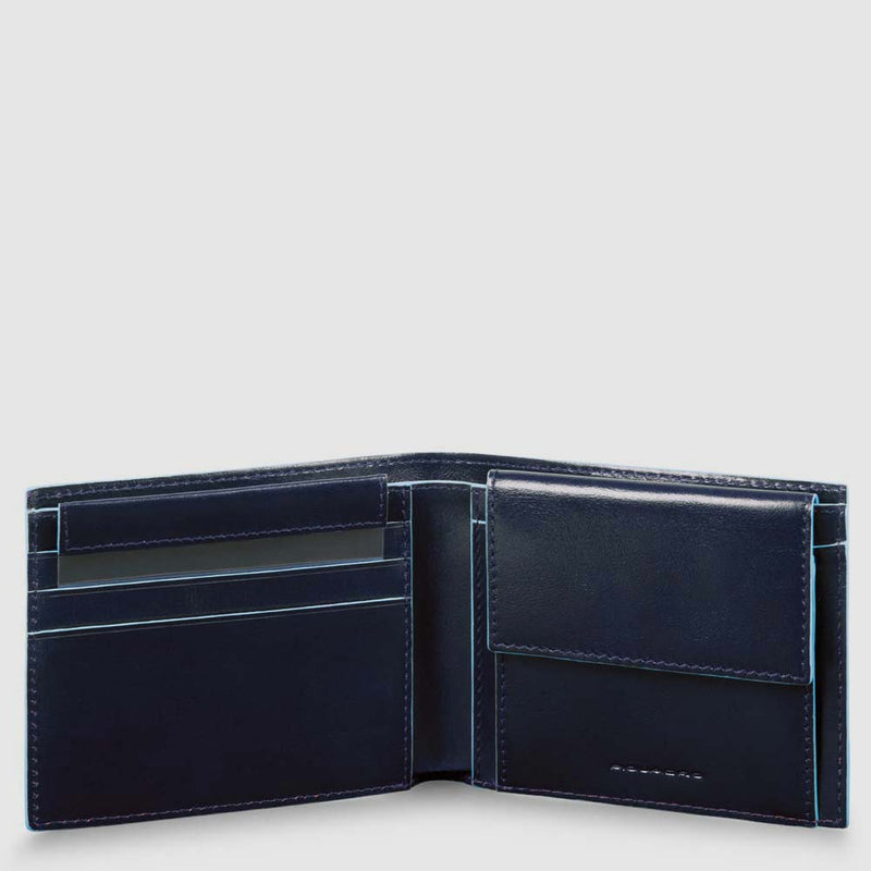 Portafogli Piquadro Portafoglio Uomo Portamonete Portadocumenti Removibile In Pelle Blu