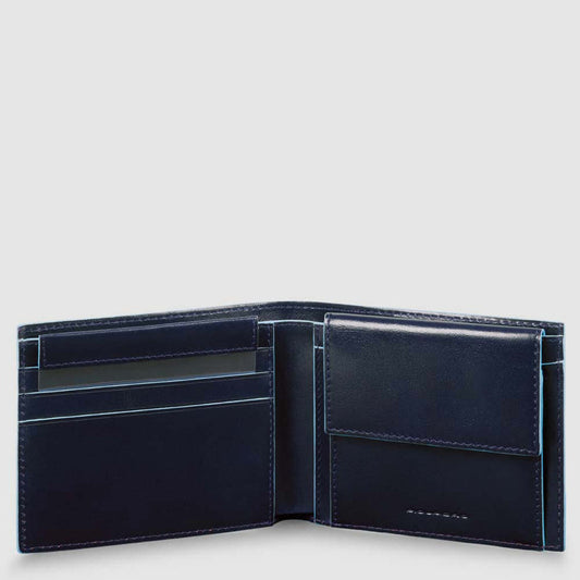 Portafogli Piquadro Portafoglio Uomo Portamonete Portadocumenti Removibile In Pelle Blu
