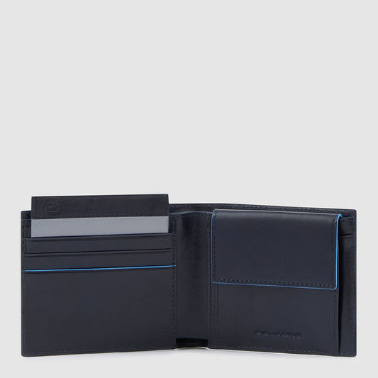 Portafogli Piquadro Portafoglio Uomo Portamonete Porta Documenti Removibile In Pelle Blu
