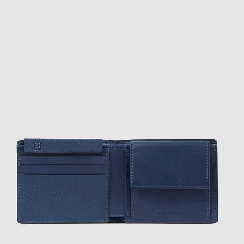 Portafogli Piquadro Portafoglio Uomo Portamonete Portadocumenti Removibile In Pelle Blu