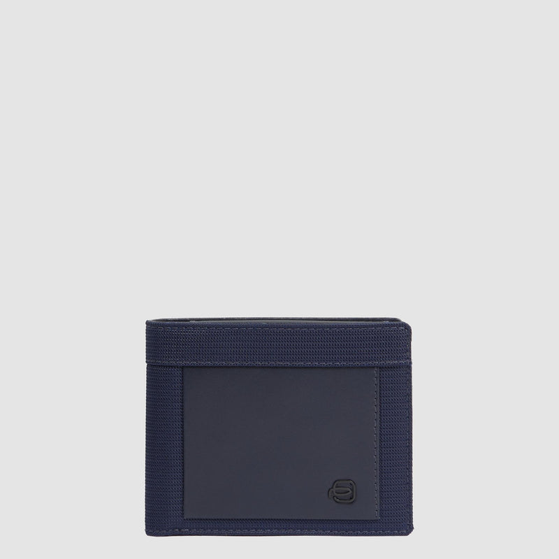 Portafogli Piquadro Portafoglio Uomo  Portamonete Portadocumenti Tessuto Inserti Pelle Blu