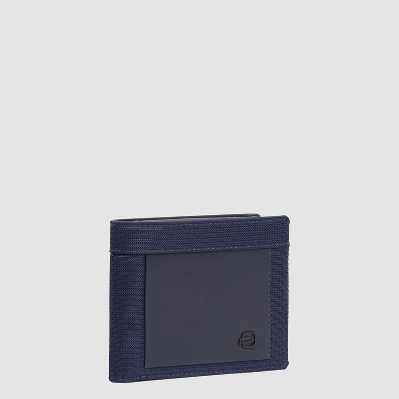 Portafogli Piquadro Portafoglio Uomo  Portamonete Portadocumenti Tessuto Inserti Pelle Blu