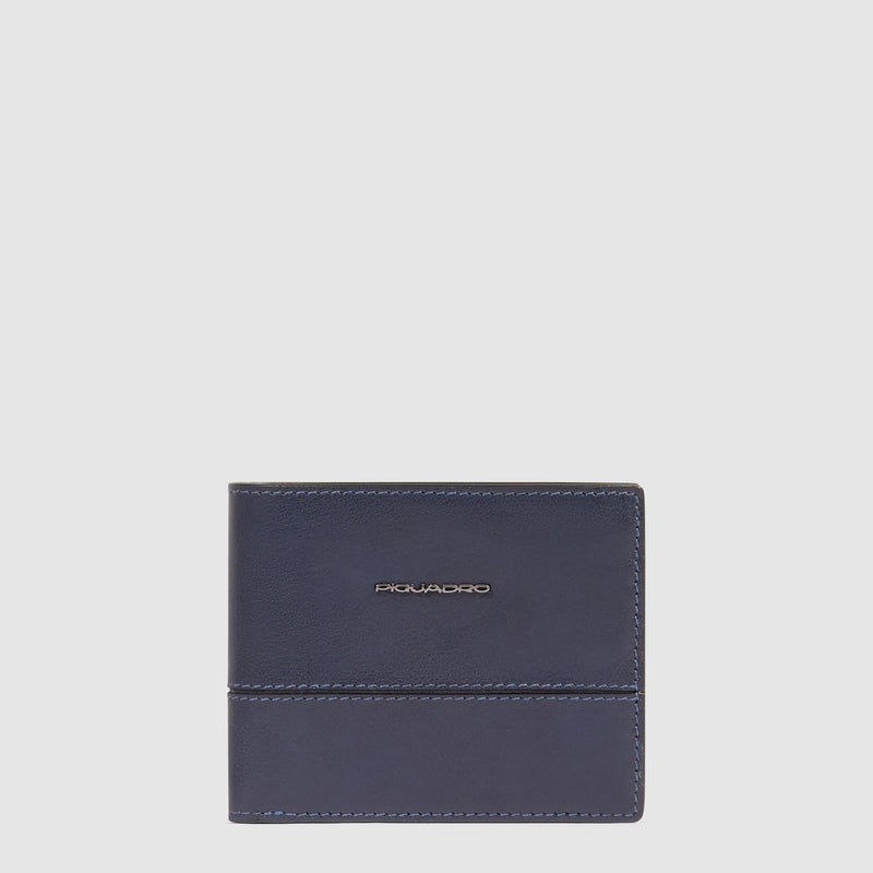 Portafogli Piquadro Portafoglio Uomo Portamonete Pelle Blu