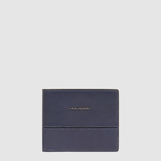 Portafogli Piquadro Portafoglio Uomo Portamonete Pelle Blu