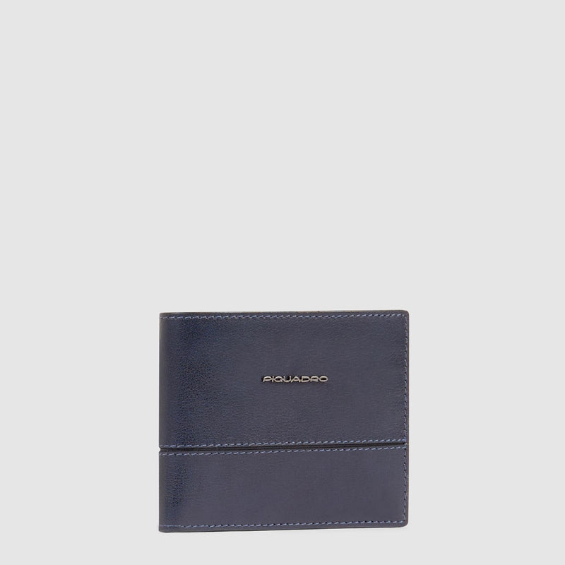 Portafogli Piquadro Portafoglio Uomo Portamonete Pelle Blu