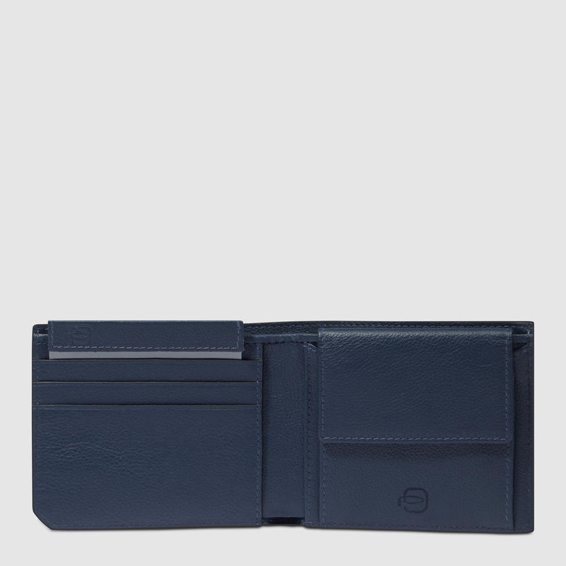 Portafoglio Piquadro Uomo Portamonete Portadocumenti Pelle Blu