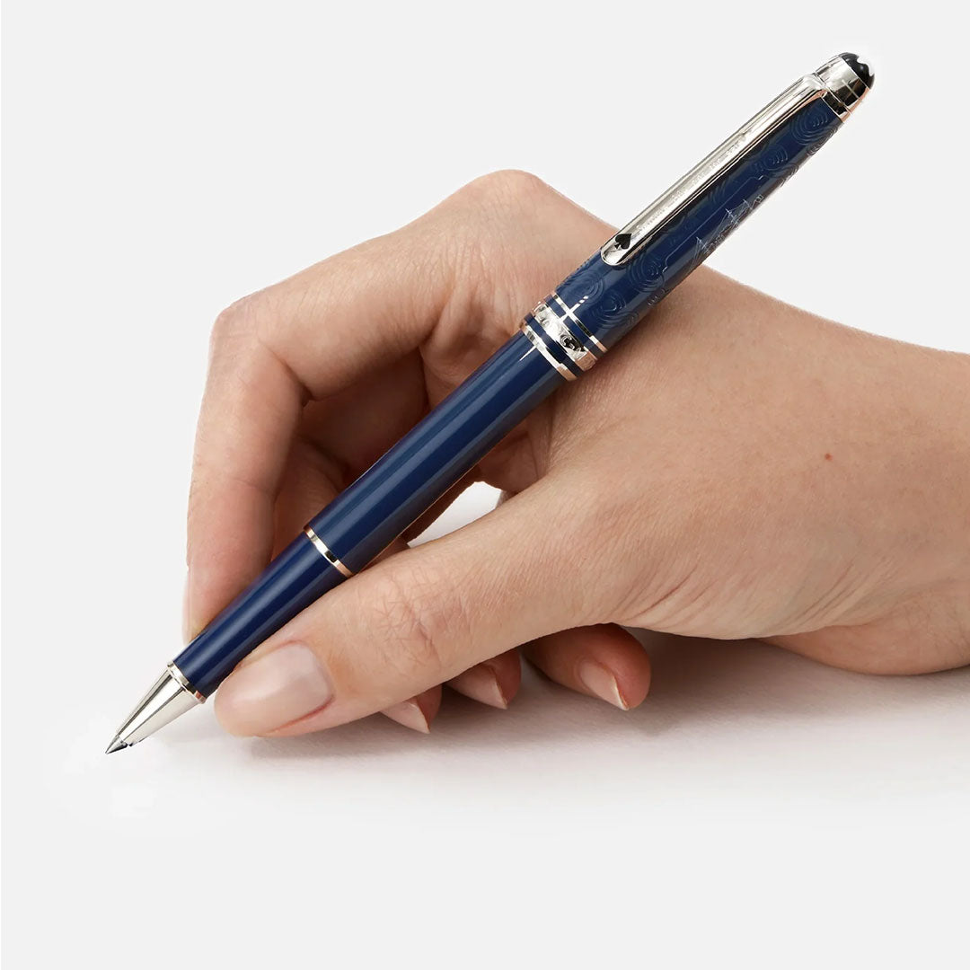 Penna Roller Montblanc Meisterstuck Around The World In 80 Days Resina Blu