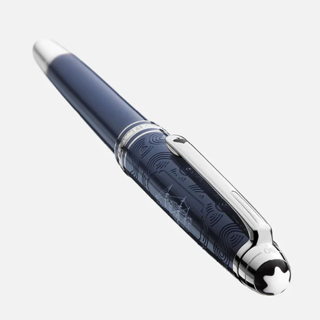 Penna Roller Montblanc Meisterstuck Around The World In 80 Days Resina Blu