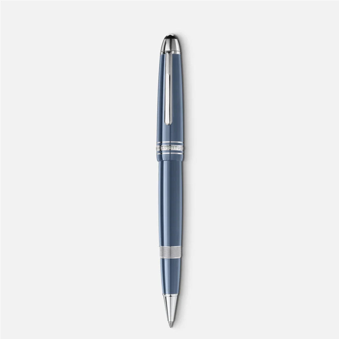 Penna Roller Montblanc Meisterstuck Glacier Le Grand Blue Resina Celeste Finiture Acciaio
