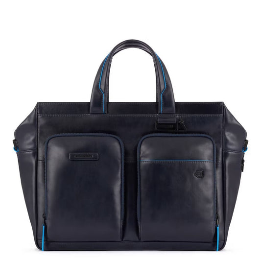 Borse Lavoro Piquadro Borsa Porta Pc Ipad in Pelle Blu