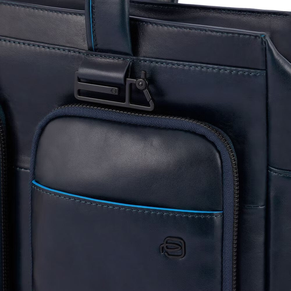 Borse Lavoro Piquadro Borsa Porta Pc Ipad in Pelle Blu