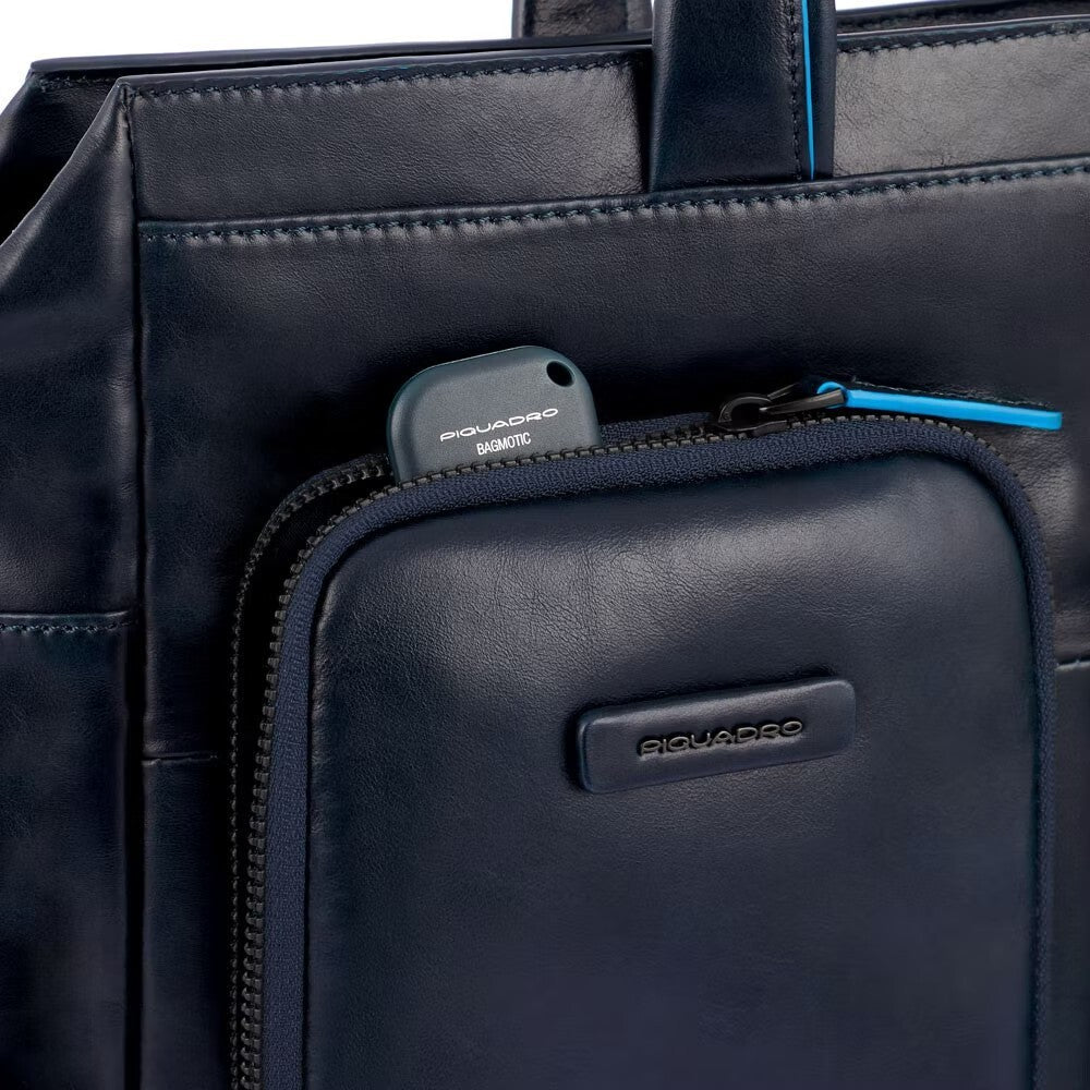 Borse Lavoro Piquadro Borsa Porta Pc Ipad in Pelle Blu