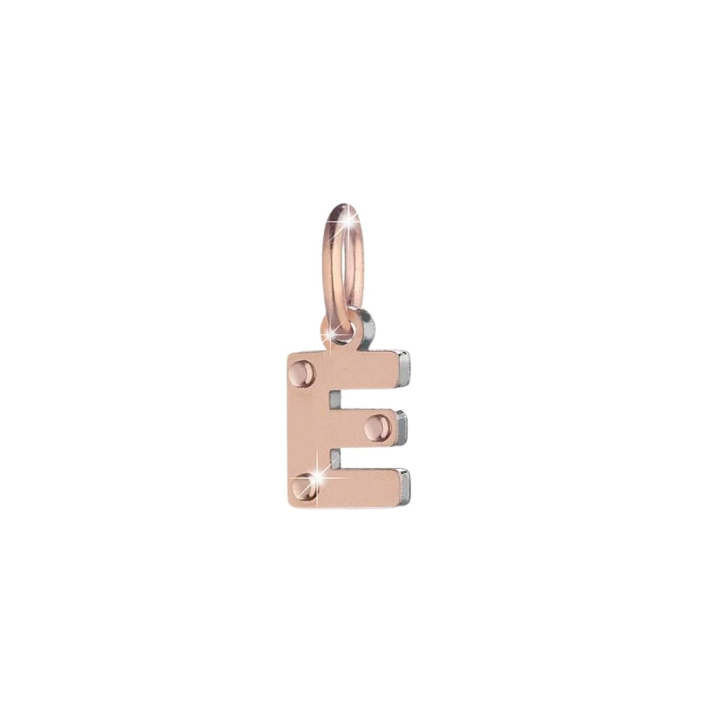 Ciondolo Lebebé Lockyourlove Lettera e Oro Rosa 9 Kt e Argento Cordino Bianco