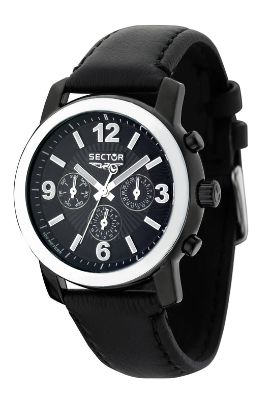 Orologio Sector Explorer Multifunzione Nero Pelle Nera