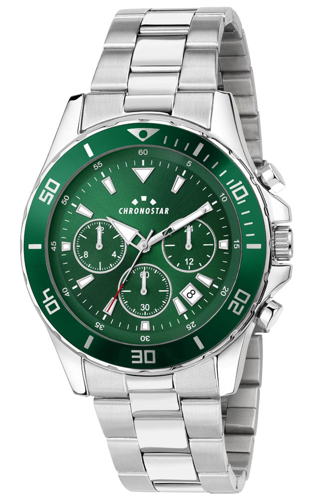Orologio Chronostar Captain Multifunzione Braccialato Verde