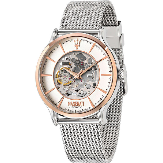 Orologio Maserati  Epoca Automatico 42 mm Acciaio Pvd Oro Rosa Braccialato Maglia Milanese