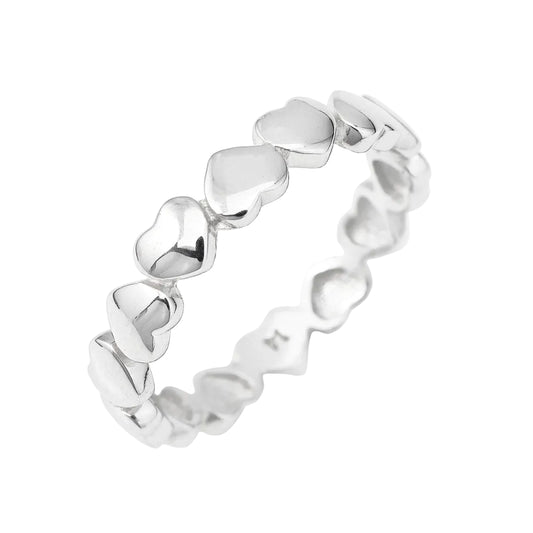Anello Amen Amore Argento Cuori - Misura 10