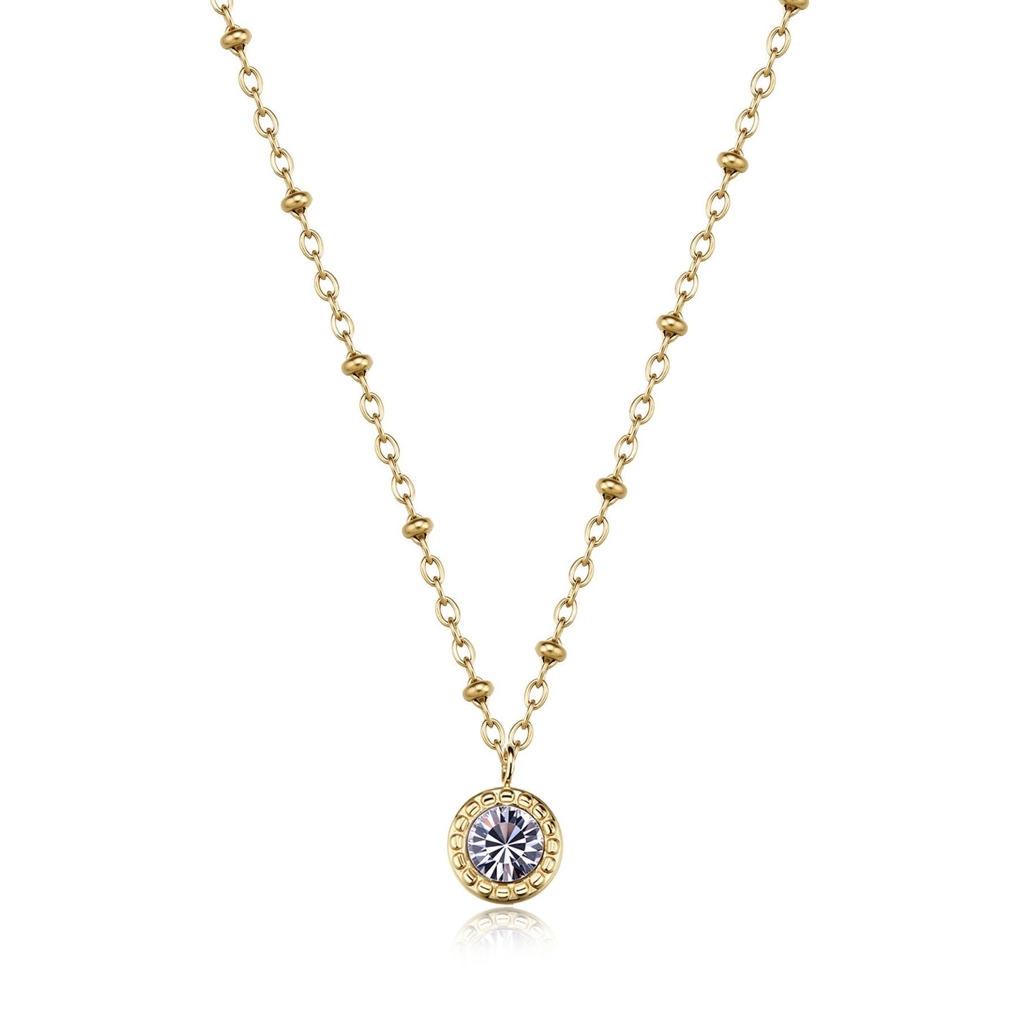 Collana Sagapò Aurora Acciaio Pvd Oro Pendente Punto Luce