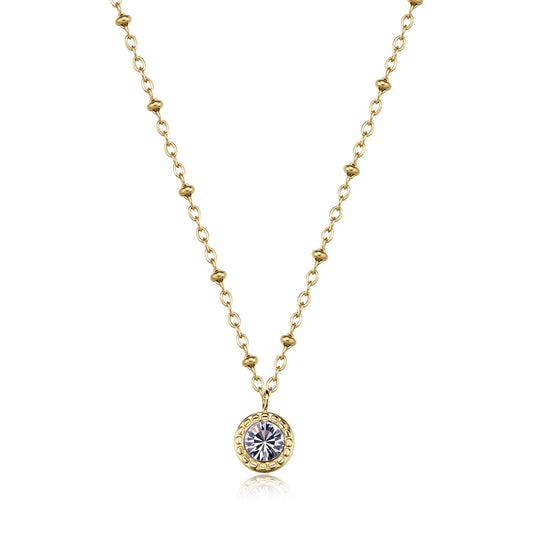 Collana Sagapò Aurora Acciaio Pvd Oro Pendente Punto Luce