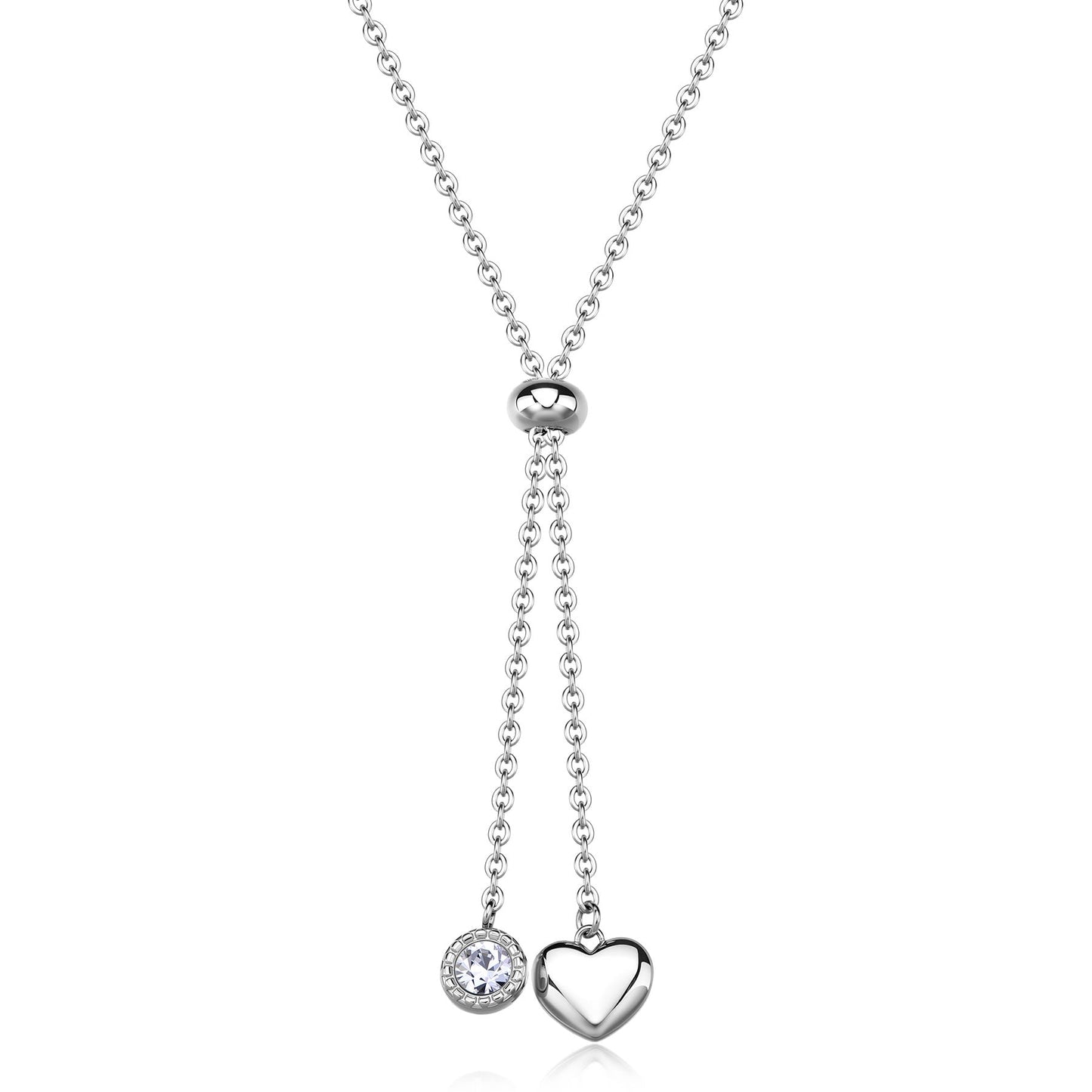 Collana A Y Sagapò Aurora Acciaio Cristallo e Cuore