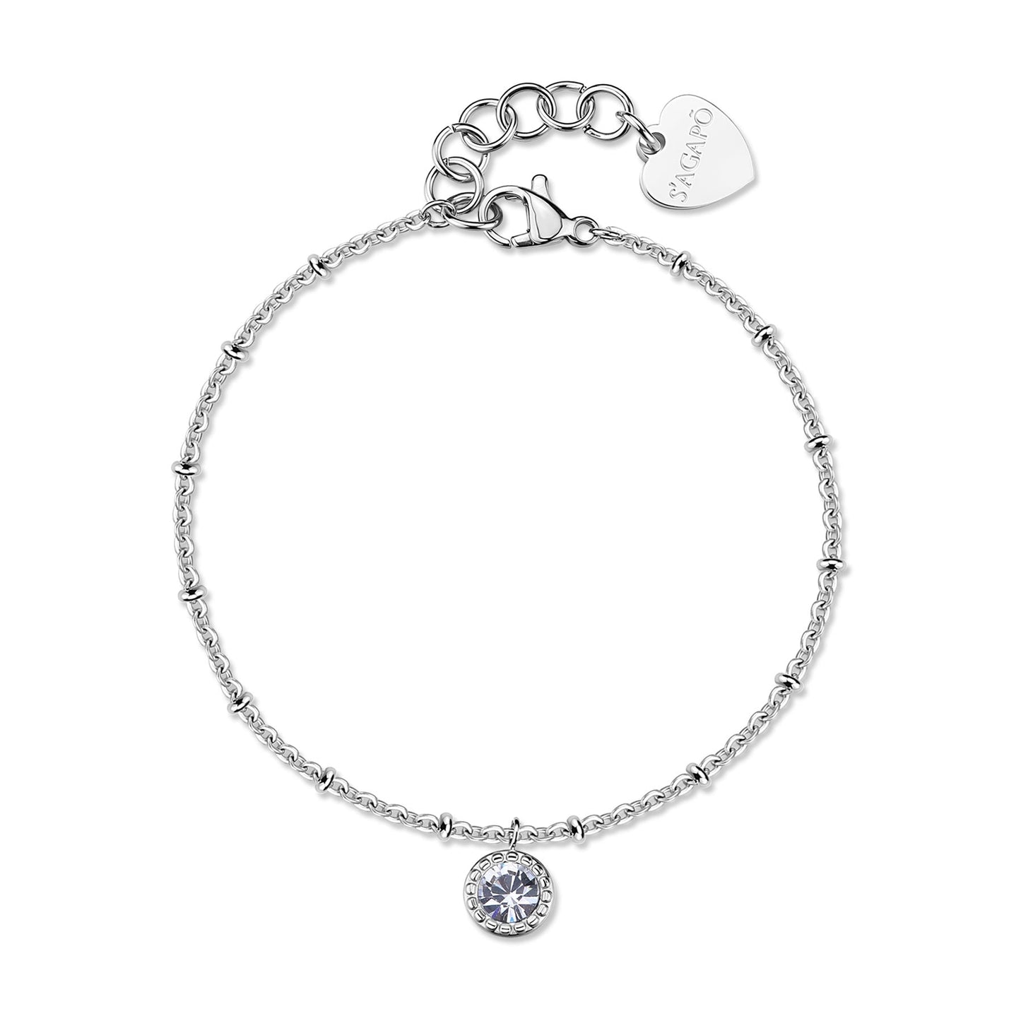 Bracciale Sagapò Aurora Acciaio Charm Punto Luce