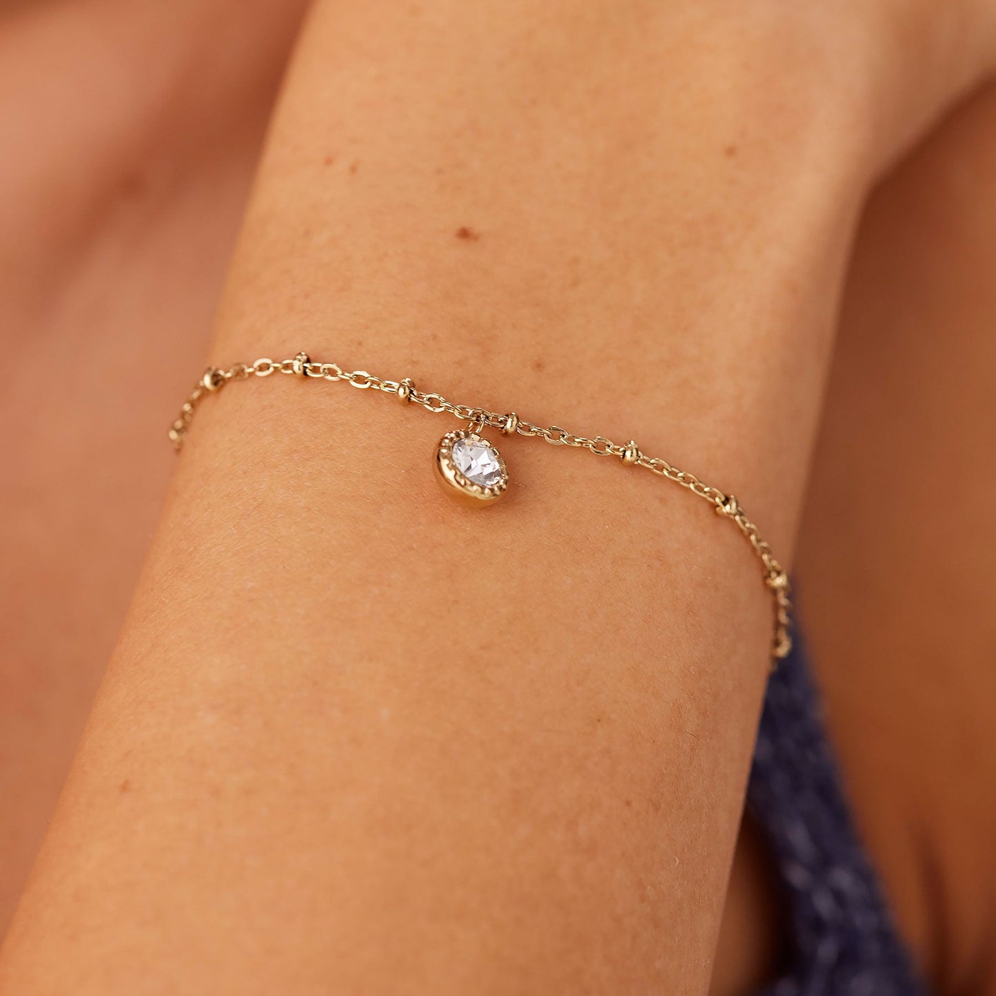 Bracciale Sagapò Aurora Pvd Oro Charm Punto Luce