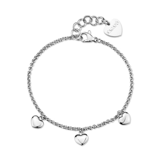 Bracciale Sagapò Aurora Acciaio 3 Charms Cuore