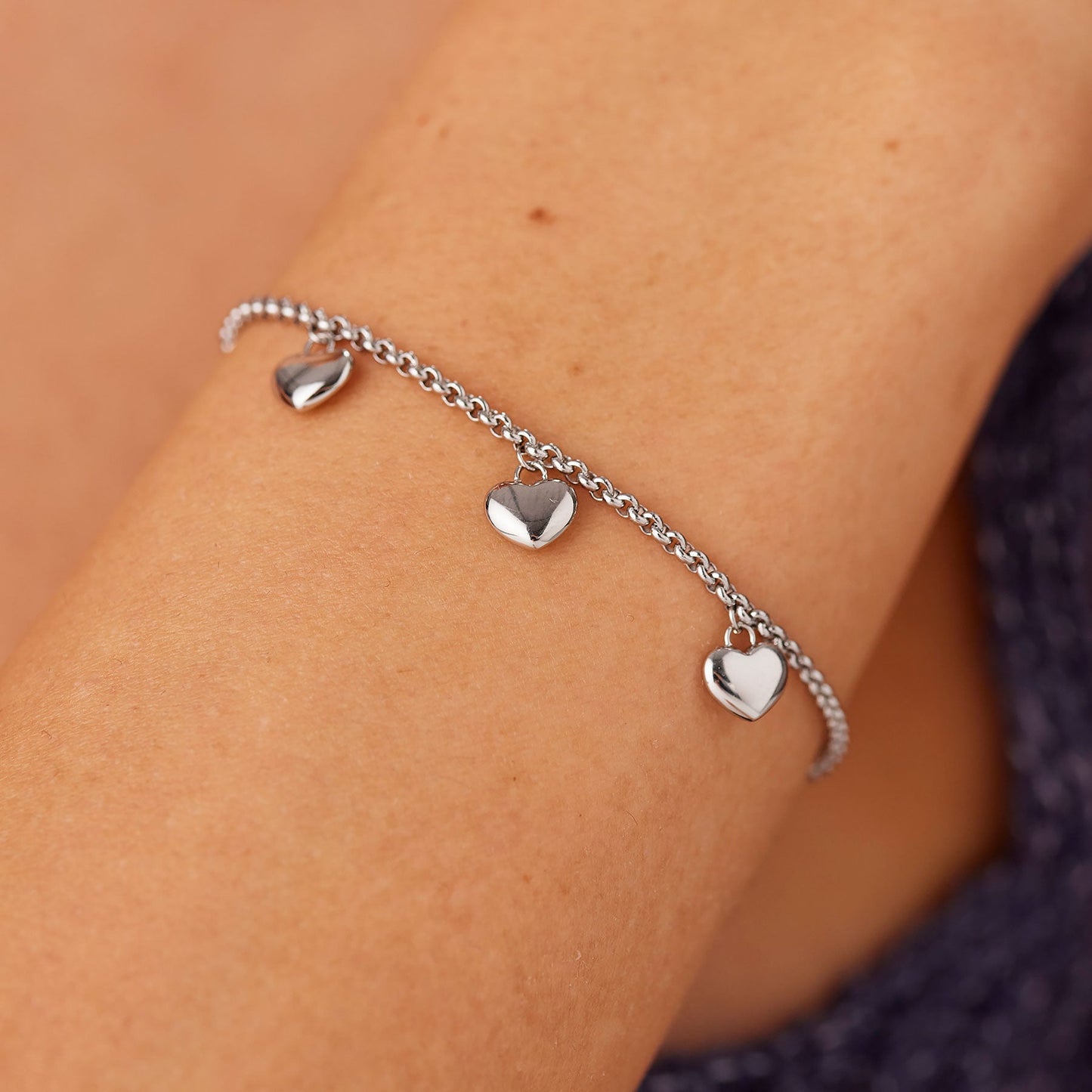 Bracciale Sagapò Aurora Acciaio 3 Charms Cuore
