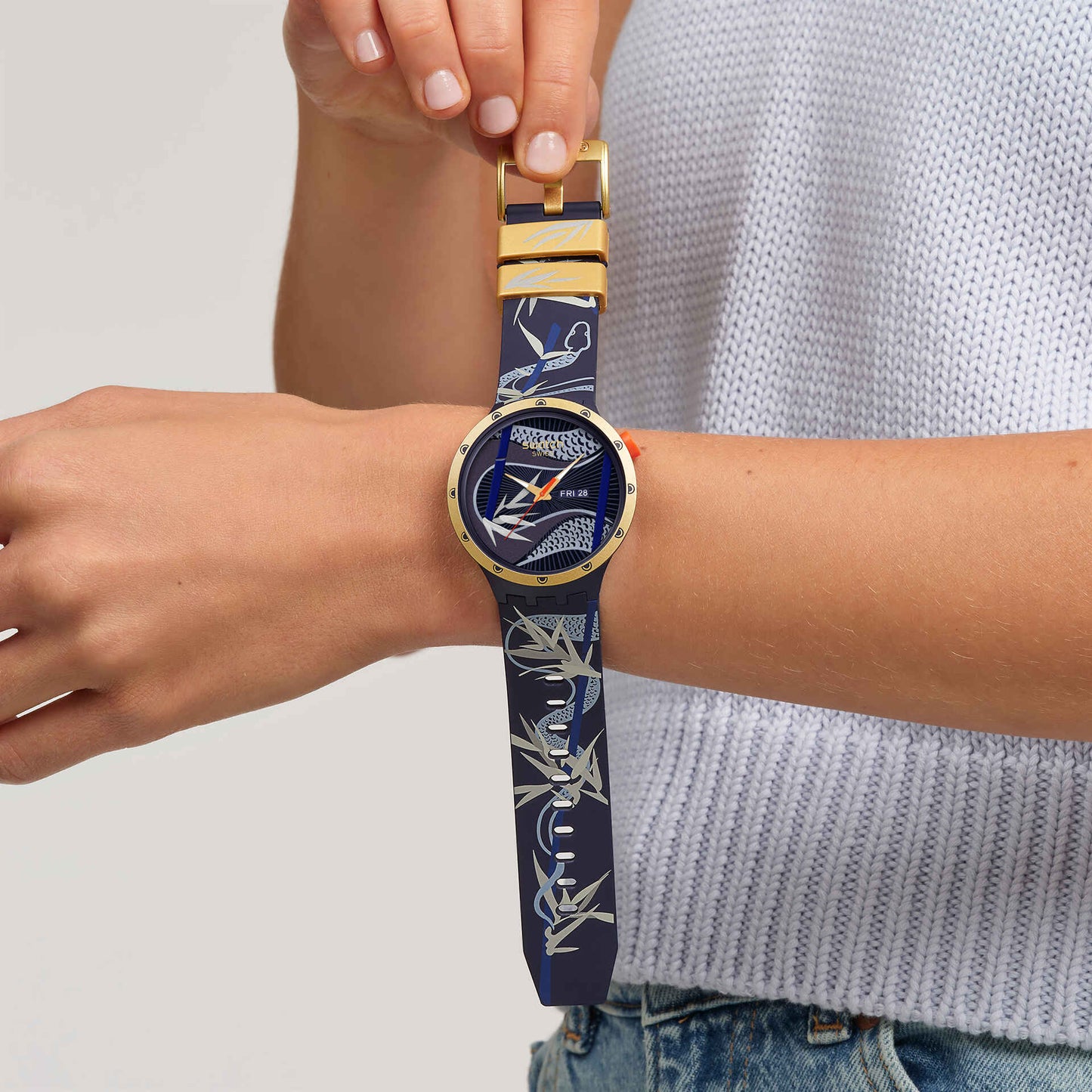Orologio Swatch Blue And Golden Lithe Dancer