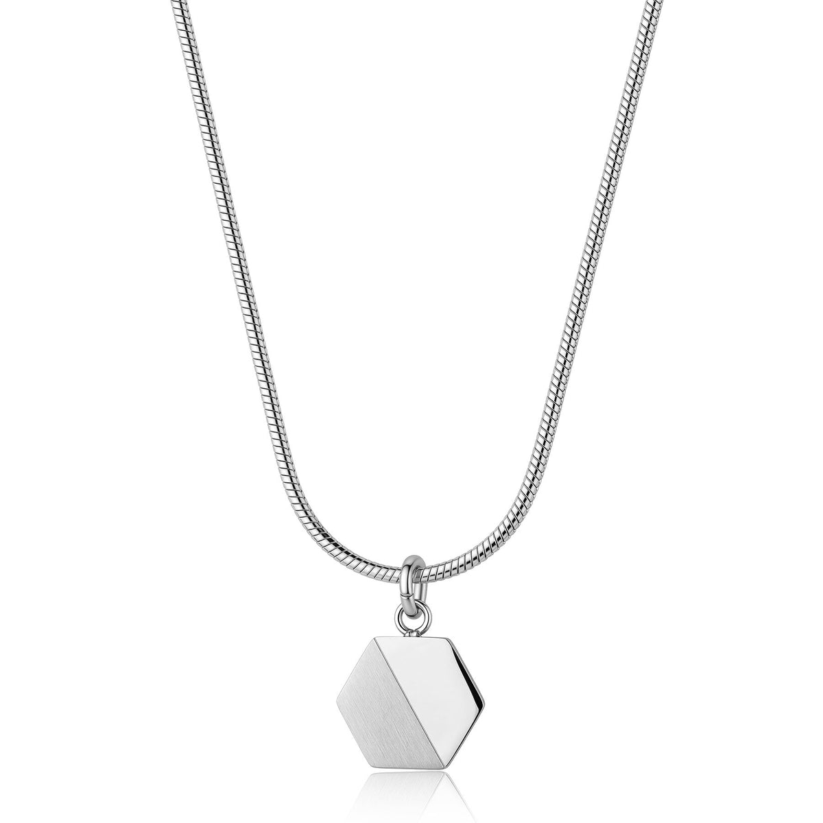 Collana Uomo Sagapò Bound Acciaio Maglia Coda Di Topo Pendente Esagonale Lucido/Satinato