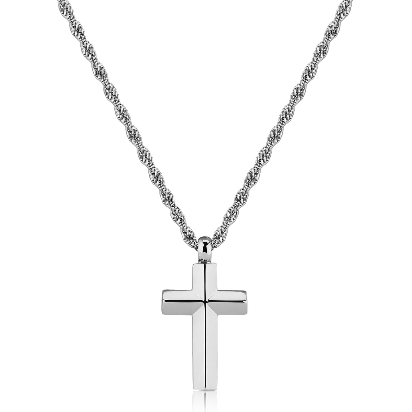 Collana Uomo Sagapò Bound Acciaio Fune Pendente Croce