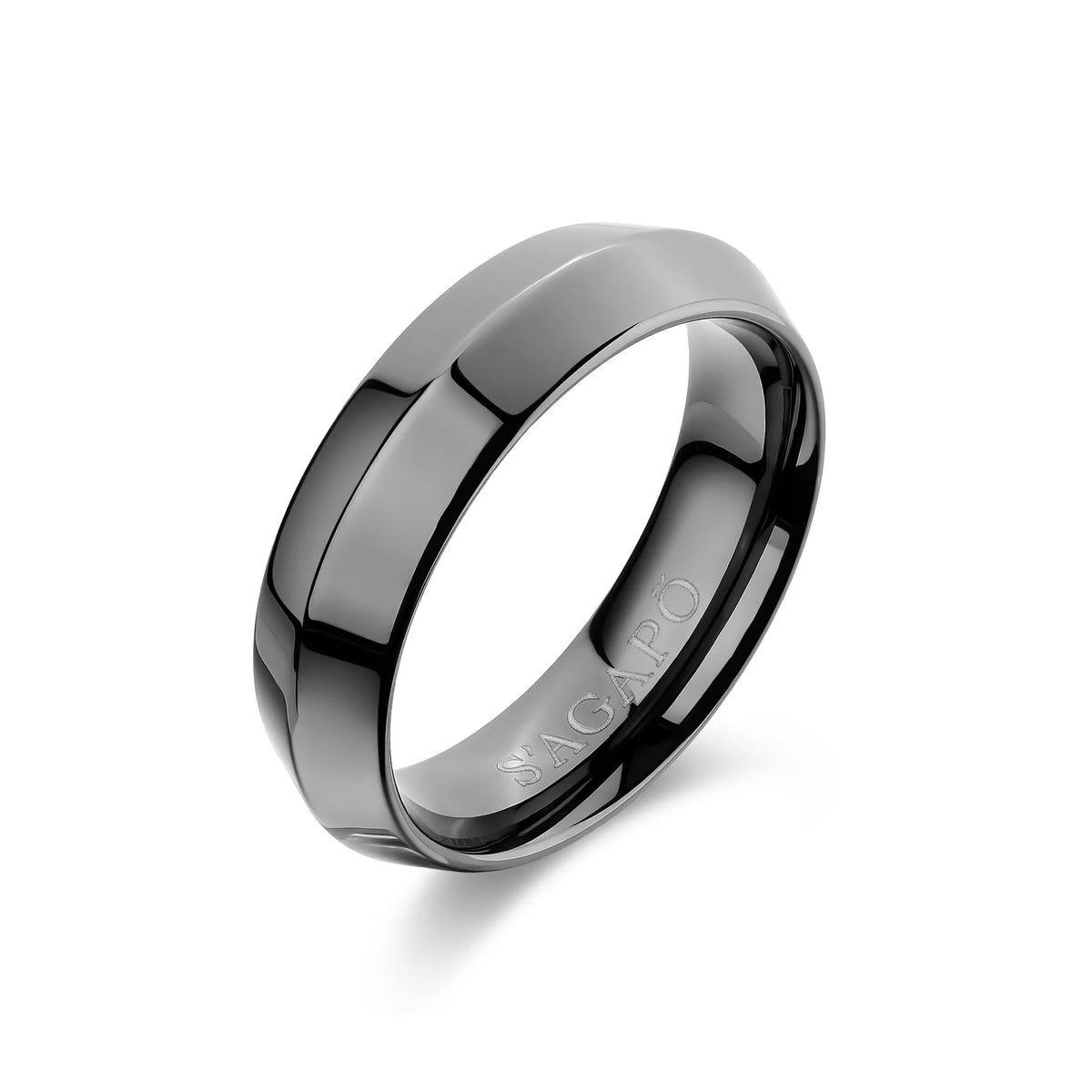 Anello Uomo Sagapò Bound Pvd Nero - Misura 21