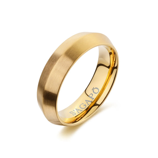 Anello Uomo Sagapò Bound Pvd Oro Satinato - Misura 23