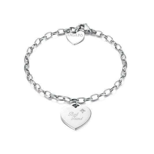 Bracciale Sagapò Be My Always In Acciaio Con Charm Cuore
