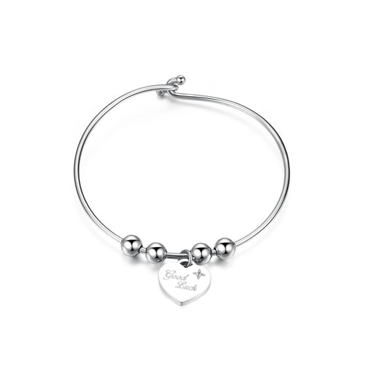 Bracciale Rigido Sagapò Be My Always In Acciaio Con Charm Cuore