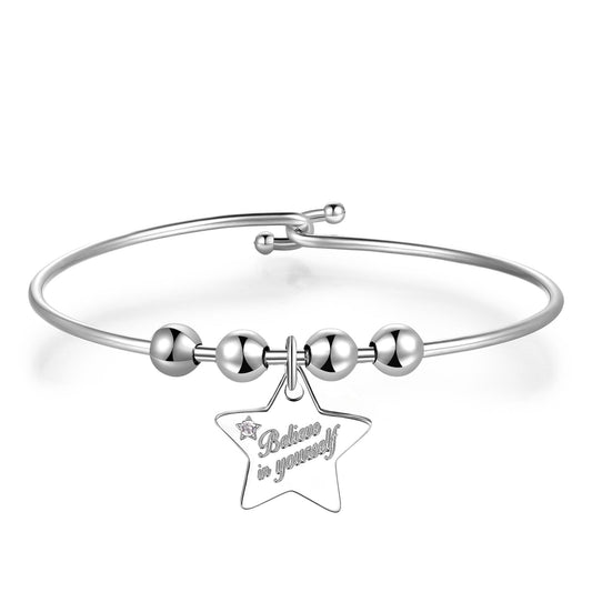 Bracciale Rigido Sagapò Be My Always In Acciaio Con Charm Stella