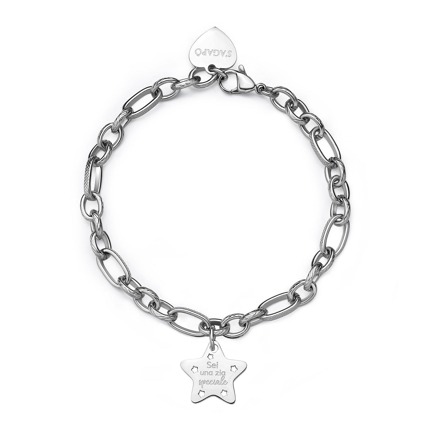 Bracciale Sagapò Be My Family In Acciaio Con Charm Stella