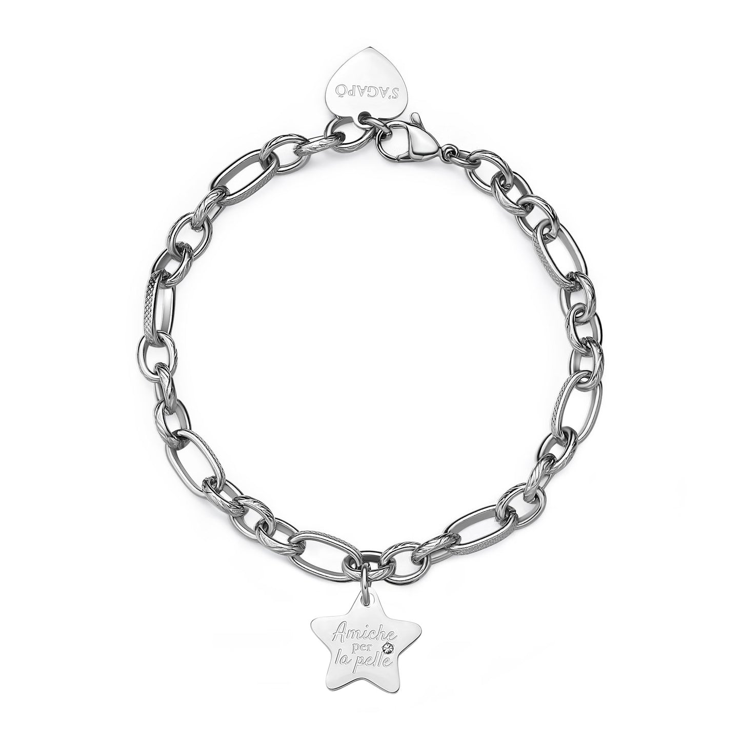 Bracciale Sagapò Be My Family In Acciaio Con Charm Stella